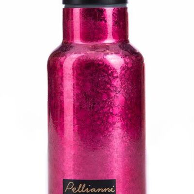 Pellianni: 350ml PINK INSULATED WATER BOTTLE, double wall, keep liquids cool for up to 12 hours and hot for about 6 hours, made of stainless steel, the cap is BPA free and has a safety lock