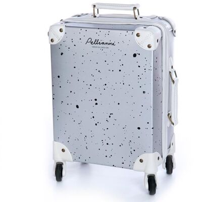 Pellianni: SILVER TROLLEY 40x30x17cm, with 4 wheels and adjustable handle H92cm, PP and vegan leather, PVC free