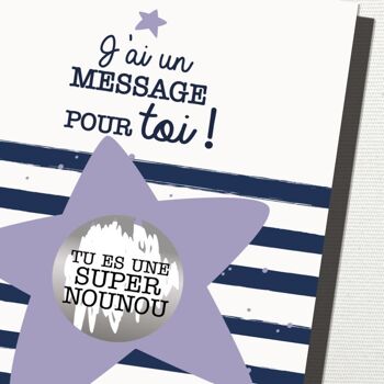 "Tu es une super NOUNOU" carte à gratter, message surprise 3