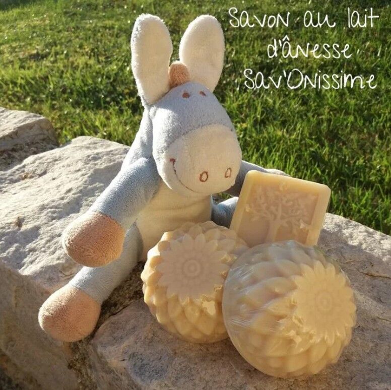 Sapone biologico al latte d'asina (non profumato) - pavé