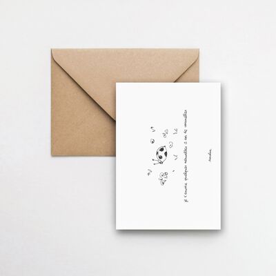 Ladybug - tarjeta 10x15 papel hecho a mano y sobre reciclado