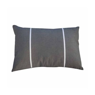 CARTHAGE - Housse de coussin coton gris/blanc 35 x 50