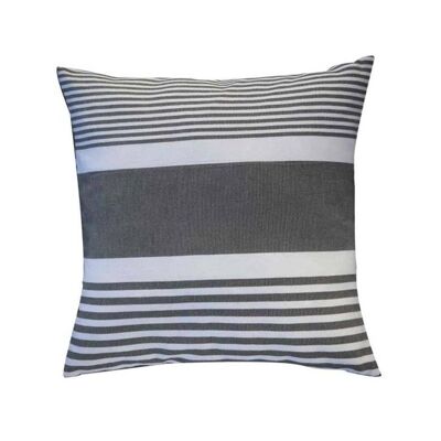 CARTHAGE - Fodera per cuscino in cotone grigio/bianco 40 x 40