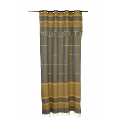 CARTHAGE - Adjustable ocher/taupe cotton curtain