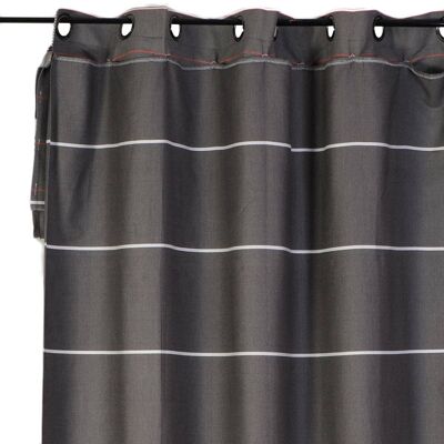 CARTHAGE- Grey/white cotton adjustable curtain