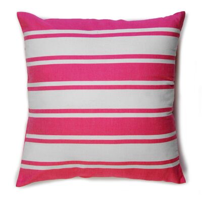 CASABLANCA- Housse de coussin coton rose/blanc 40 x 40