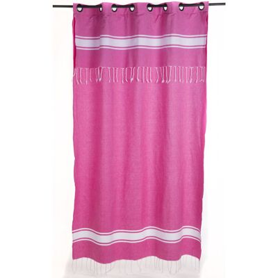 CASABLANCA- Verstellbarer rosa/weißer Baumwollvorhang