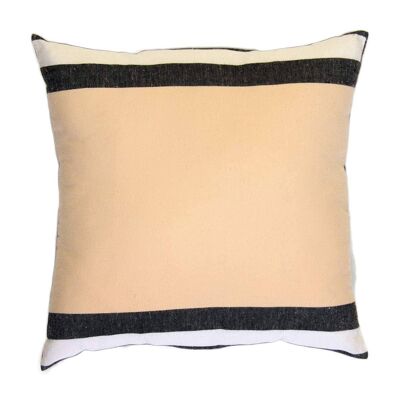 DJERBA- Black/white/ecru cotton cushion cover 40 x 40
