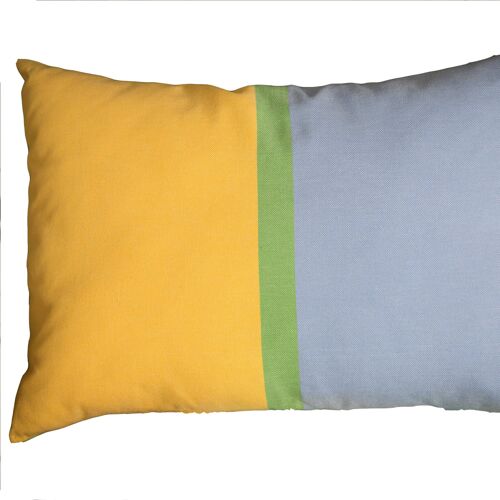 DJERBA2- Housse de coussin coton vert/jaune/turquoise 35x50