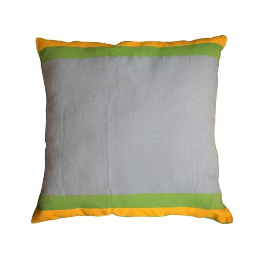 DJERBA- Housse de coussin coton vert/jaune/turquoise 40 x 40