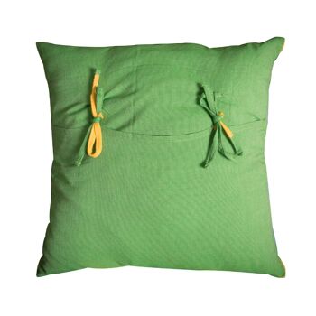 DJERBA- Housse de coussin coton vert/jaune/turquoise 40 x 40 2