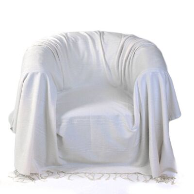 FES – Weiße Sesseldecke 200 x 200
