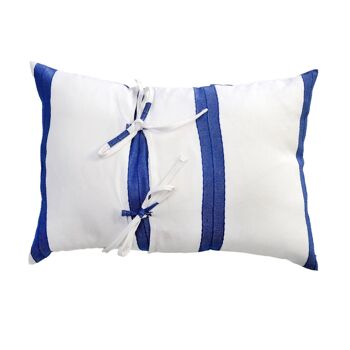 FES- Housse de coussin en coton blanc/bleu 35 x 50 2