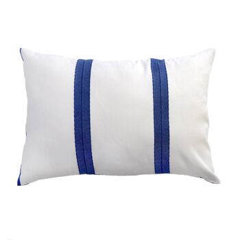 FES- Housse de coussin en coton blanc/bleu 35 x 50 1