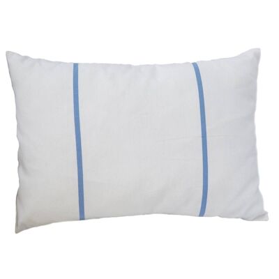 Housse de coussin CARTHAGE coton rayé bleu blanc 35x50