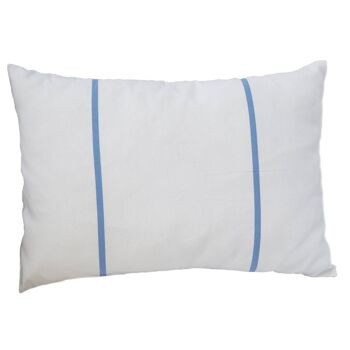 Housse de coussin CARTHAGE coton rayé bleu blanc 35x50 1