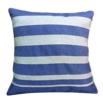 ISTANBUL- Blue/silver cotton cushion cover 40 x 40