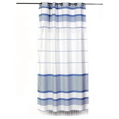 Curtain CARTHAGE adjustable white/blue
