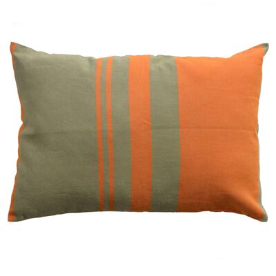 TANGER- Housse de coussin coton symétrique orange/vert 35x50