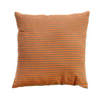 TANGER- Housse de coussin coton symétrique orange/vert 40x40 1