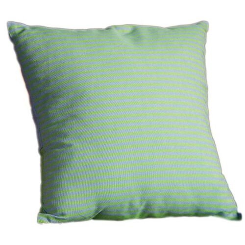 TANGER- Housse de coussin coton symétrique vert/bleu 40 x 40