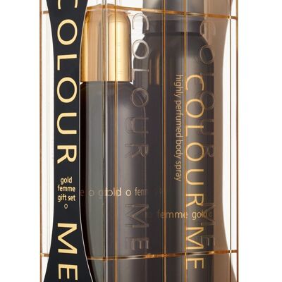 Colour Me Gold Femme - Fragrance for Women - Gift Set 100ml EDP/150ml Body Spray, by Milton-Lloyd