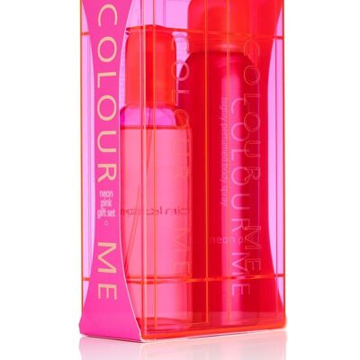 Colour Me Neon Pink - Fragrance for Women - Gift Set 100ml EDP/150ml Body Spray, by Milton Lloyd