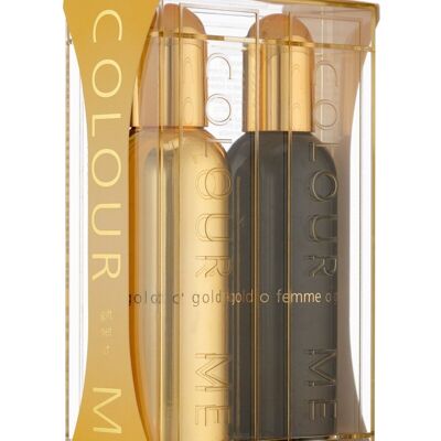 Colour Me Gold Homme & Colour Me Gold Femme, 2x100ml Eau de Parfum, Twin Pack by Milton-Lloyd