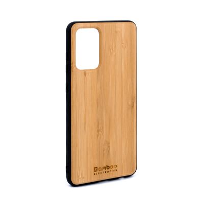 Funda protectora de bambú para teléfono Samsung + protector de pantalla de vidrio templado