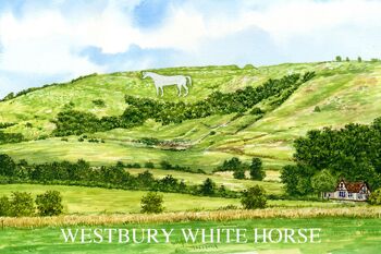 Aimant de réfrigérateur, cheval blanc de Westbury, Wiltshire.