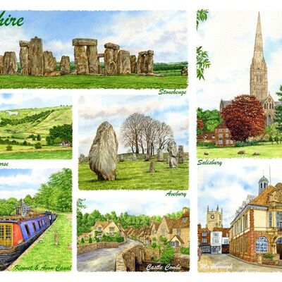 Magnete per il frigo, Multi immagine, Wiltshire.