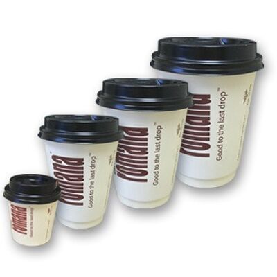 Espresso Cups and Lids - Romana double wall cup - 10 ounce (500)