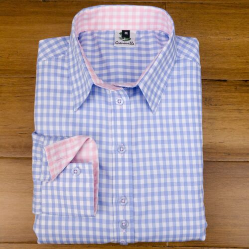 Grenouille Classic Long Sleeve Blue Check Shirt