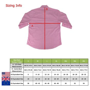 Grenouille Chemise à manches 3/4 en coton rose à carreaux facile d'entretien 11