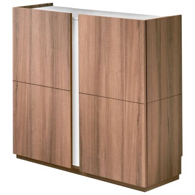 Hessa 516 walnut, top and profile in different melamine colors