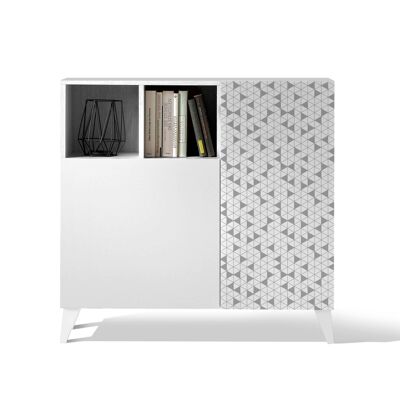 Oslo S510 weiße Türen mit geometrischem Siebdruck