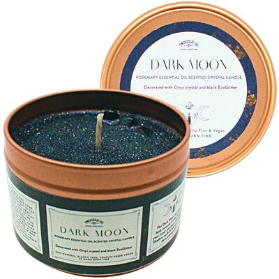 Dark Moon, Rosemary Essential Oil & Onyx Crystal Candle