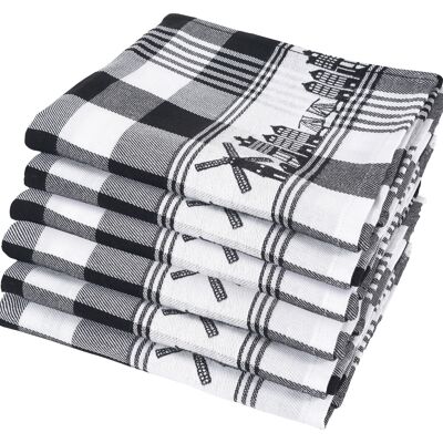 Skyline Black - Set strofinacci - 6 pezzi - Twentse Damast
