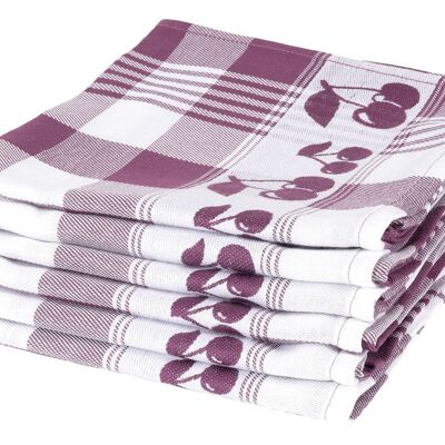 Cherry Bordeaux - Set strofinacci - 6 pezzi - Twentse Damast