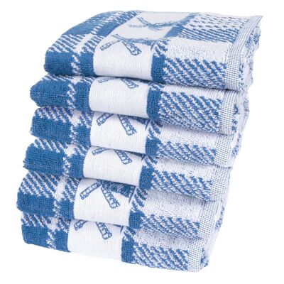 Mill Blue - Set strofinacci da cucina - 6 pezzi - Twentse Damast