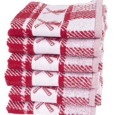 Mill Red - Kitchen towel set - 6 pieces - Twentse Damast