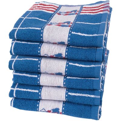 Kissing Couple Blue - Kitchen towel set - 6 pieces - Twentse Damast