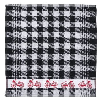 Bicycle Noir/Rouge - Set de torchons de cuisine - 6 pièces - Twentse Damast 3