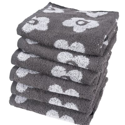 Flower Gray - Kitchen towel set - 6 pieces - Twentse Damast