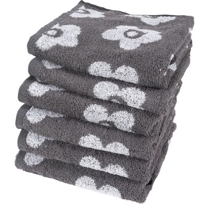 Flower Gray - Kitchen towel set - 6 pieces - Twentse Damast