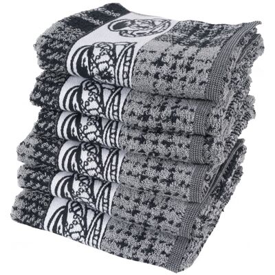 Cappuccino Black - Kitchen towel set - 6 pieces - Twentse Damast