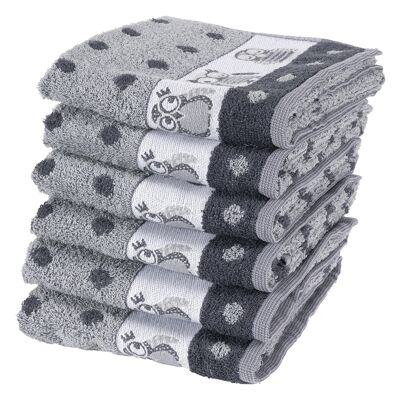 Owl Black - Kitchen towel set - 6 pieces - Twentse Damast