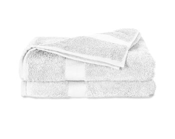 Blanc - 50x100 - Lot de 2 serviettes en coton -Twentse Damask 1