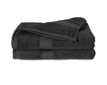 Noir - 50x100 - Lot de 2 serviettes en coton -Twentse Damask 1