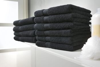 Noir - 50x100 - Lot de 2 serviettes en coton -Twentse Damask 2